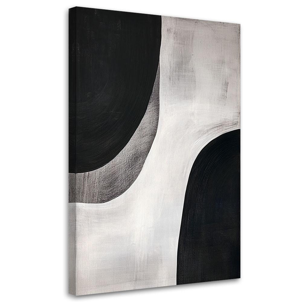 LEINWANDBILD Schwarz-Weiß-Abstraktion Minimalismus 40x60cm - Schwarz, Textil (40/60cm) - Feeby