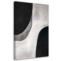 LEINWANDBILD Schwarz-Weiß-Abstraktion Minimalismus 40x60cm - Schwarz, Textil (40/60cm) - Feeby