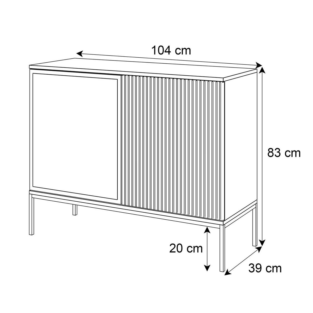KOMMODE ECLIPSE K104 mit Beleuchtung,Schwarz Eiche Wotan - Eiche Wotan, Holzwerkstoff (104/83/39cm) - Lookway