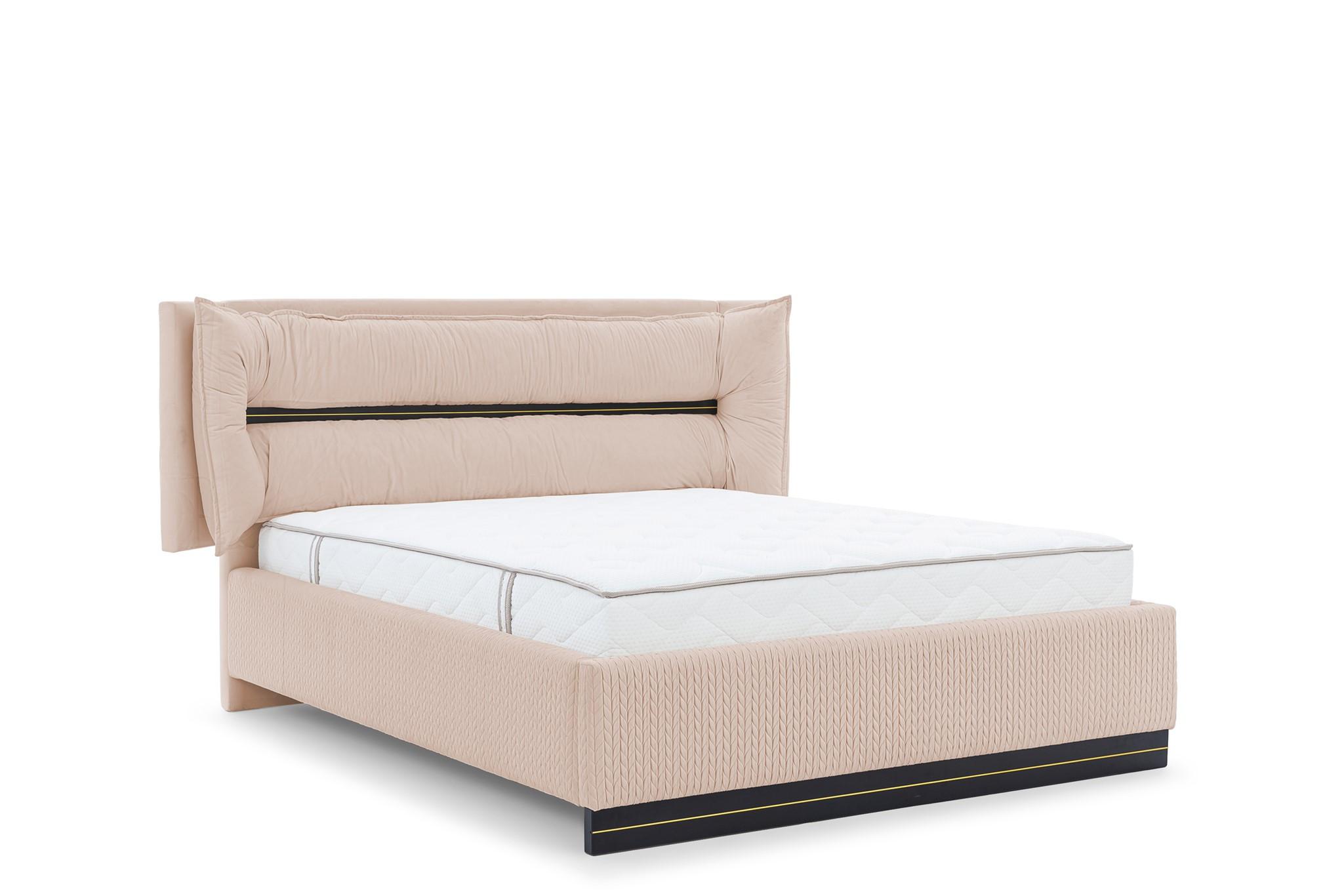 POLSTERBETT Hamilton Magic Velvet Set.3 - Hellrosa, Holzwerkstoff/Textil (160/200cm) - Fun Möbel