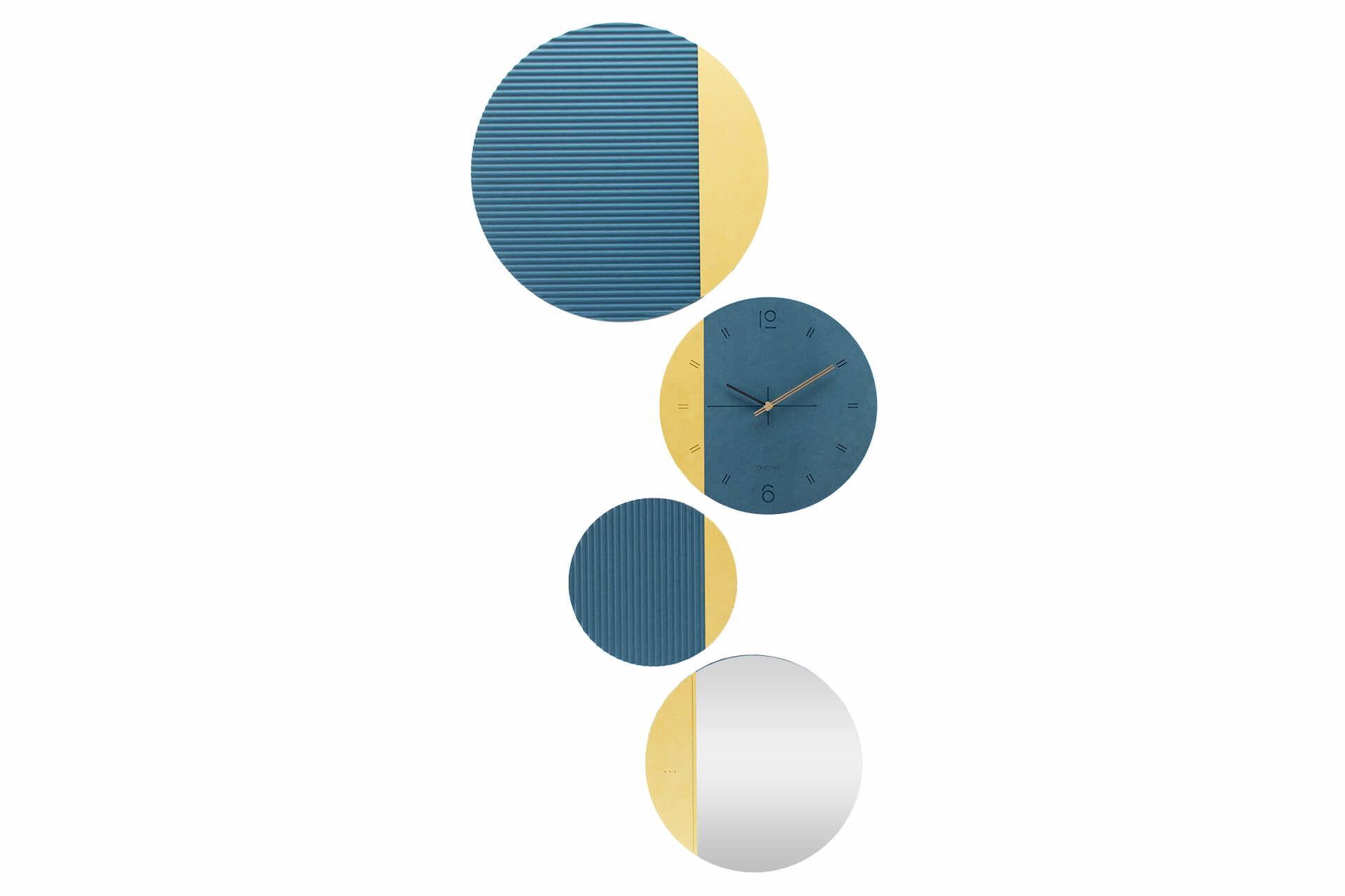 WANDUHR Design Blau 55/134 cm - Blau, Glas/Holzwerkstoff (54.7/133.9/1cm) - ONZENO
