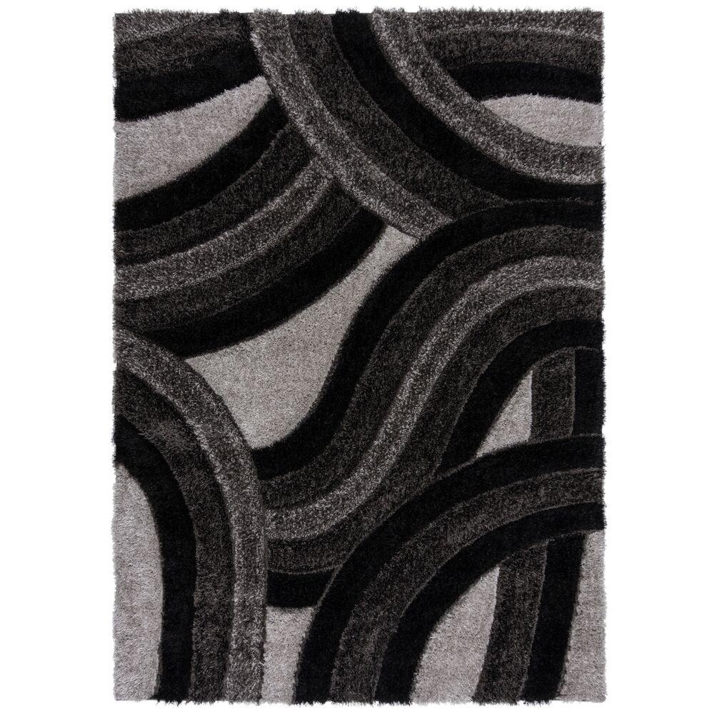 TEPPICH NADD, abstrakt, Grau-Schwarz, 80 x 150 cm - Grau, Textil (150/80cm) - KADIMA DESIGN
