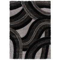 TEPPICH NADD, abstrakt, Grau-Schwarz, 80 x 150 cm - Grau, Textil (150/80cm) - KADIMA DESIGN