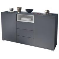 SIDEBOARD Skadu Weiß Hochglanz - Weiß Hochglanz/Anthrazit, Holzwerkstoff (138.5/75.5/35cm) - Vladon