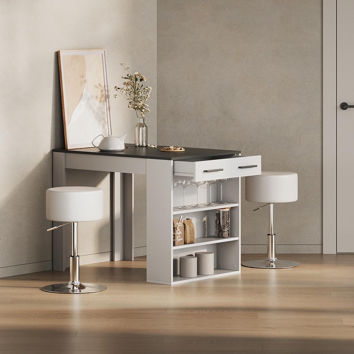 ESSTISCH Regusa Anthrazit/Weiß 67 x 100 cm - Anthrazit/Weiß, Holzwerkstoff (100/67/77.5cm) - Livinity®