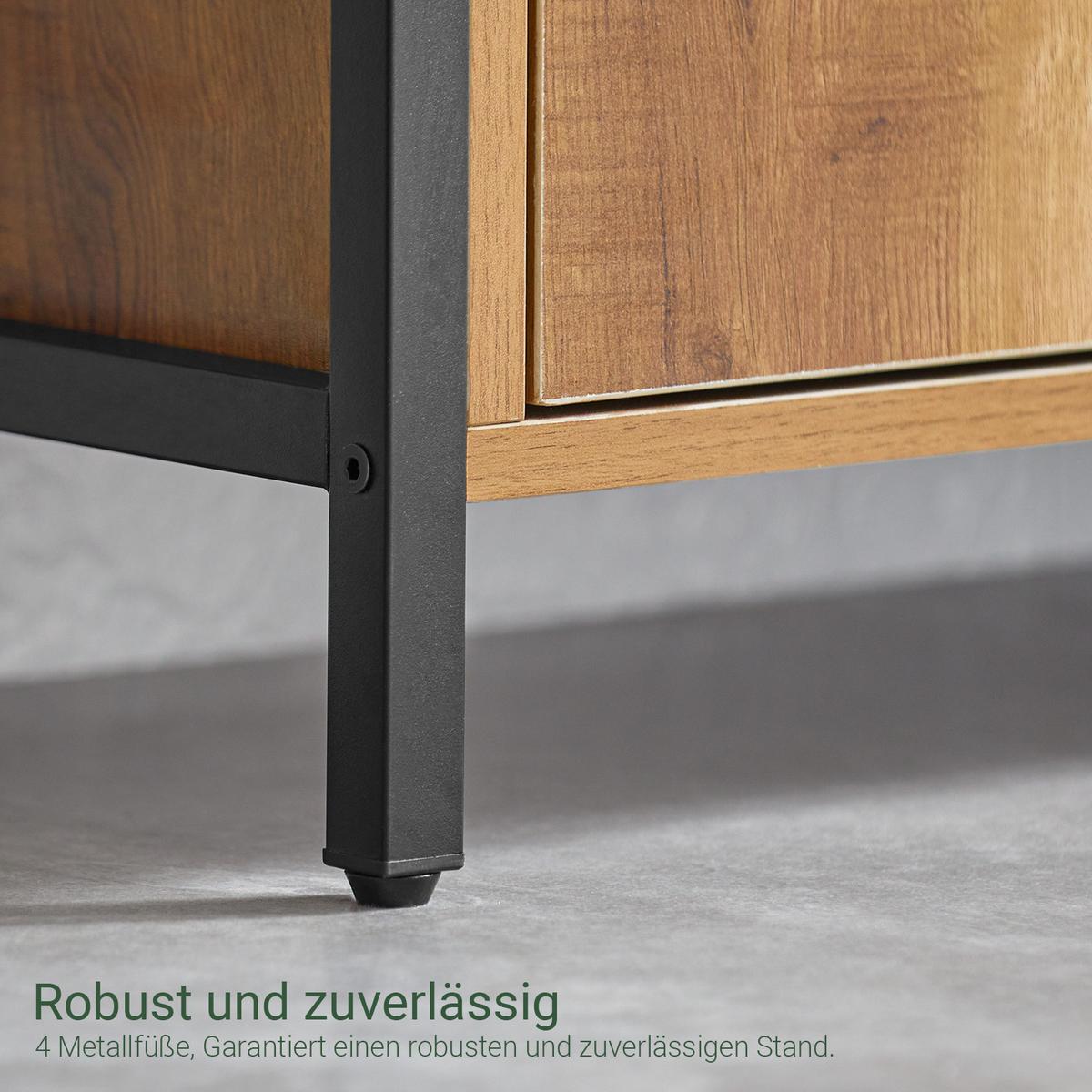 WÄSCHESCHRANK Vintage - Schwarz/Braun, Holzwerkstoff/Metall (60/90/30cm) - SoBuy