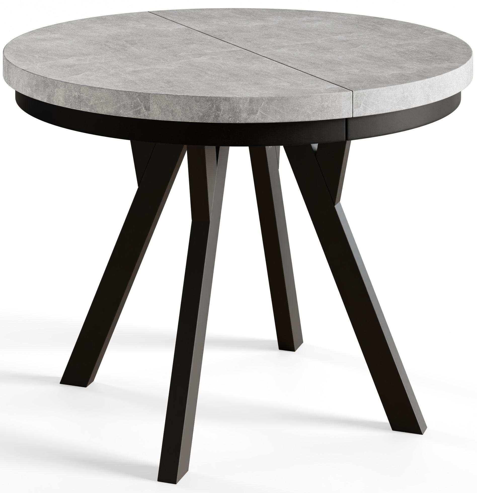 RUNDER Esstisch ausziehbar – Moderner Wohnzimmertisch und Küchentisch – Tisch mit Stabile Konstruktion, Durchmesser 90 cm - 190 cm - Farbe Graphit - Schwarz/Grau, Holzwerkstoff (90/90/77cm) - Alpi-Möbel