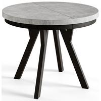 RUNDER Esstisch ausziehbar – Moderner Wohnzimmertisch und Küchentisch – Tisch mit Stabile Konstruktion, Durchmesser 100 cm - 200 cm - Farbe Graphit - Schwarz/Grau, Holzwerkstoff (100/100/77cm) - Alpi-Möbel