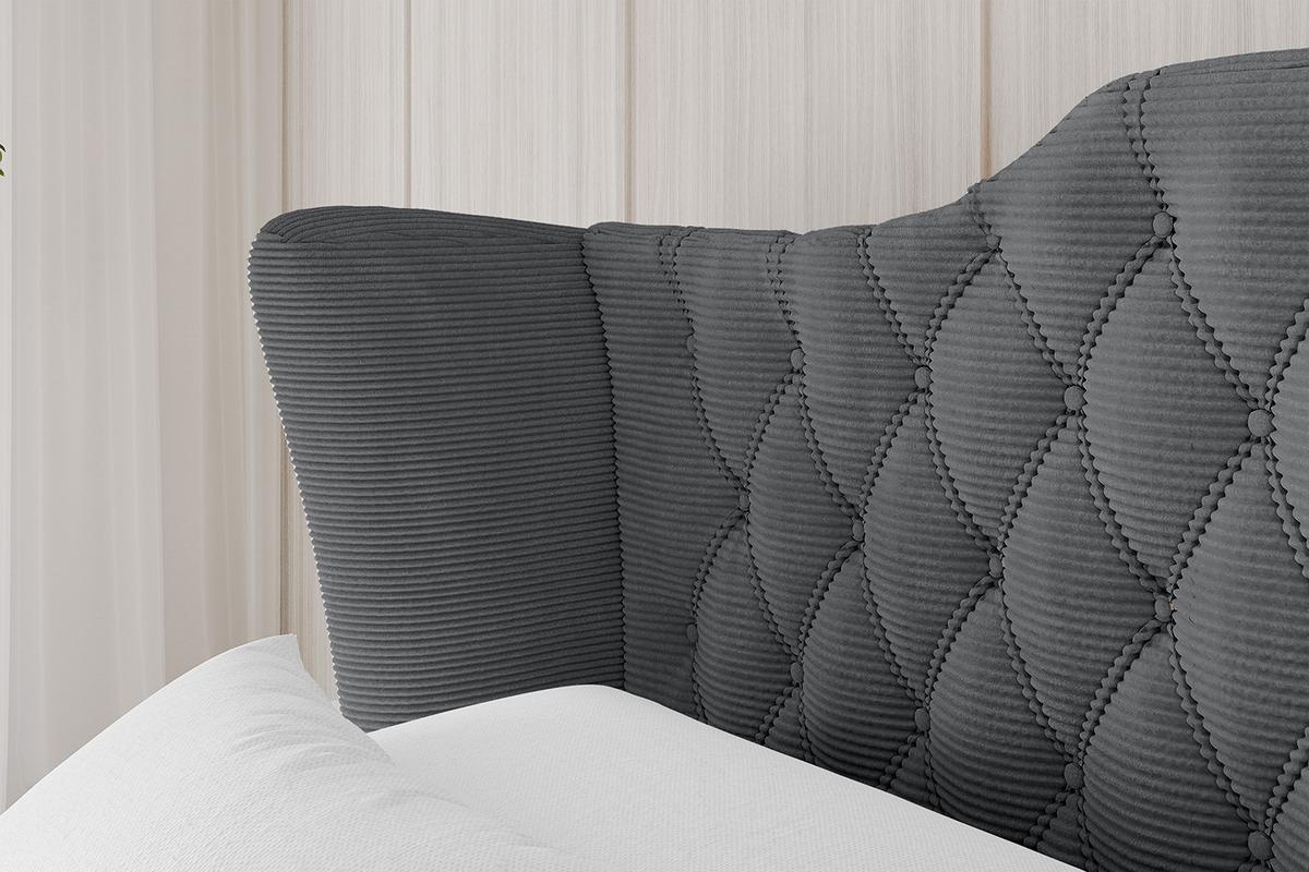 POLSTERBETT mit Bettkasten, Fußteil und Lattenrost, Boxbett mit Matratze H3/H4 - ZORAN-Z 120x200 Dunkelgrau - Anthrazit, Holzwerkstoff/Textil (120/200cm) - ALTDECOR