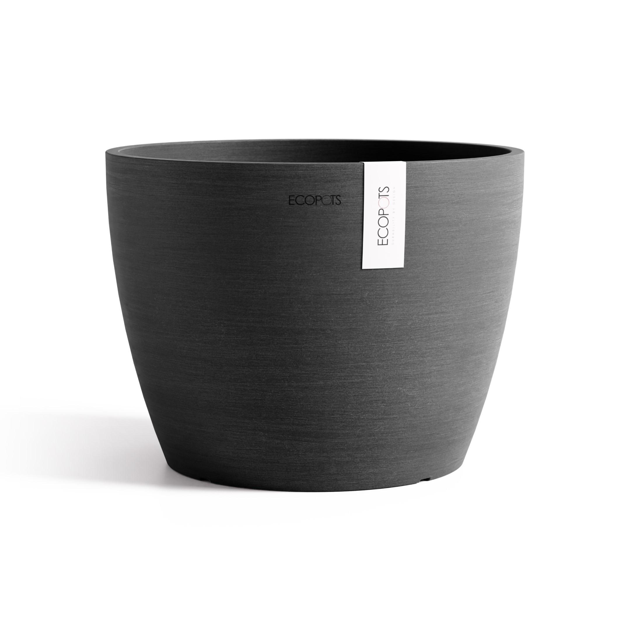 BLUMENTOPF Stockholm Dunkelgrau - Dunkelgrau, Kunststoff (31/23.5cm) - Ecopots