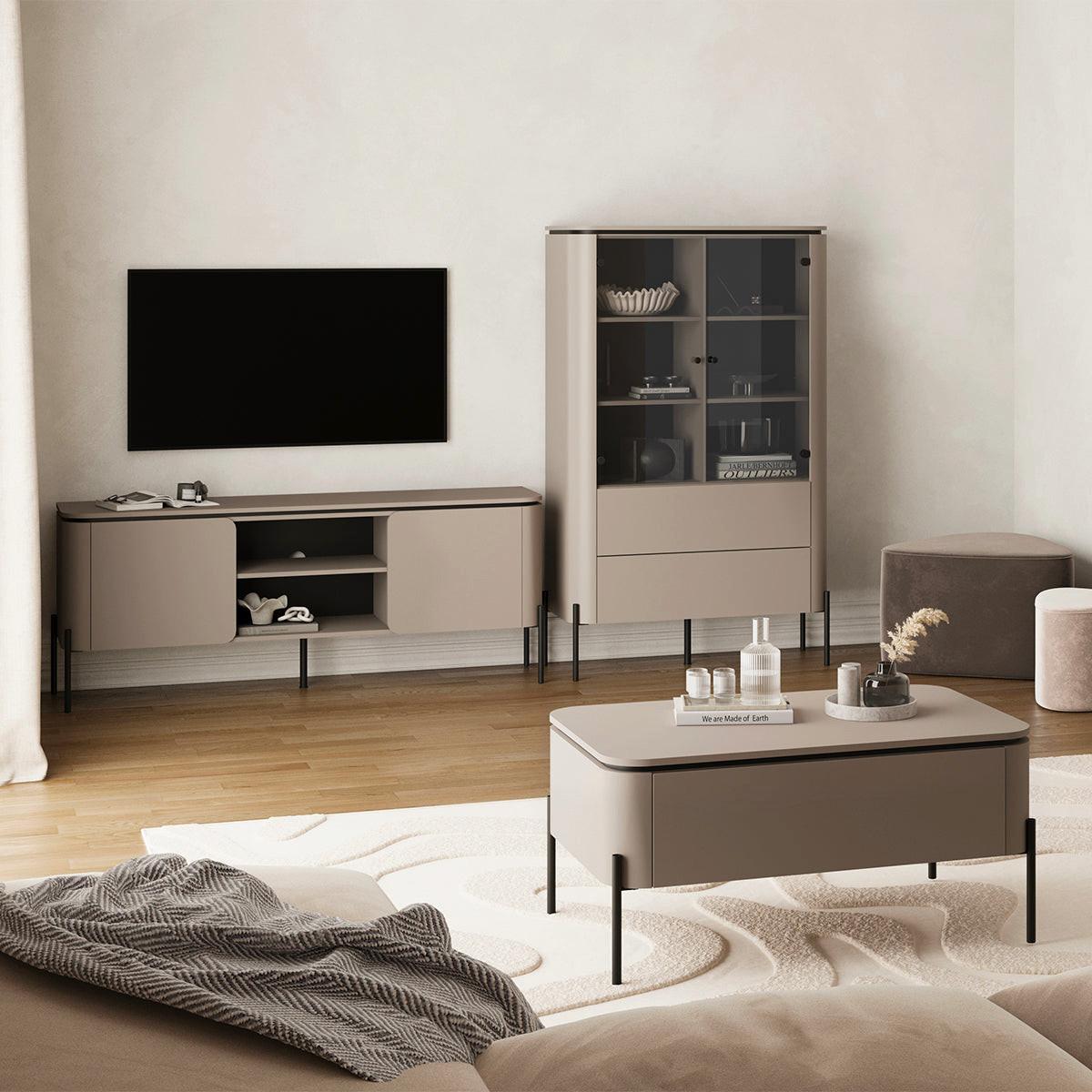 COUCHTISCH Taupe - Taupe, Holzwerkstoff (60/98/46.8cm) - Petits-meubles