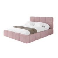 POLSTERBETT mit Bettkasten und Lattenrost, Bett mit Kopfteil, Boxbett ohne Matratze, Doppelbett mit Stauraum - NATA 120x200 Rosa - Rosa, Holzwerkstoff/Textil (120/200cm) - ALTDECOR