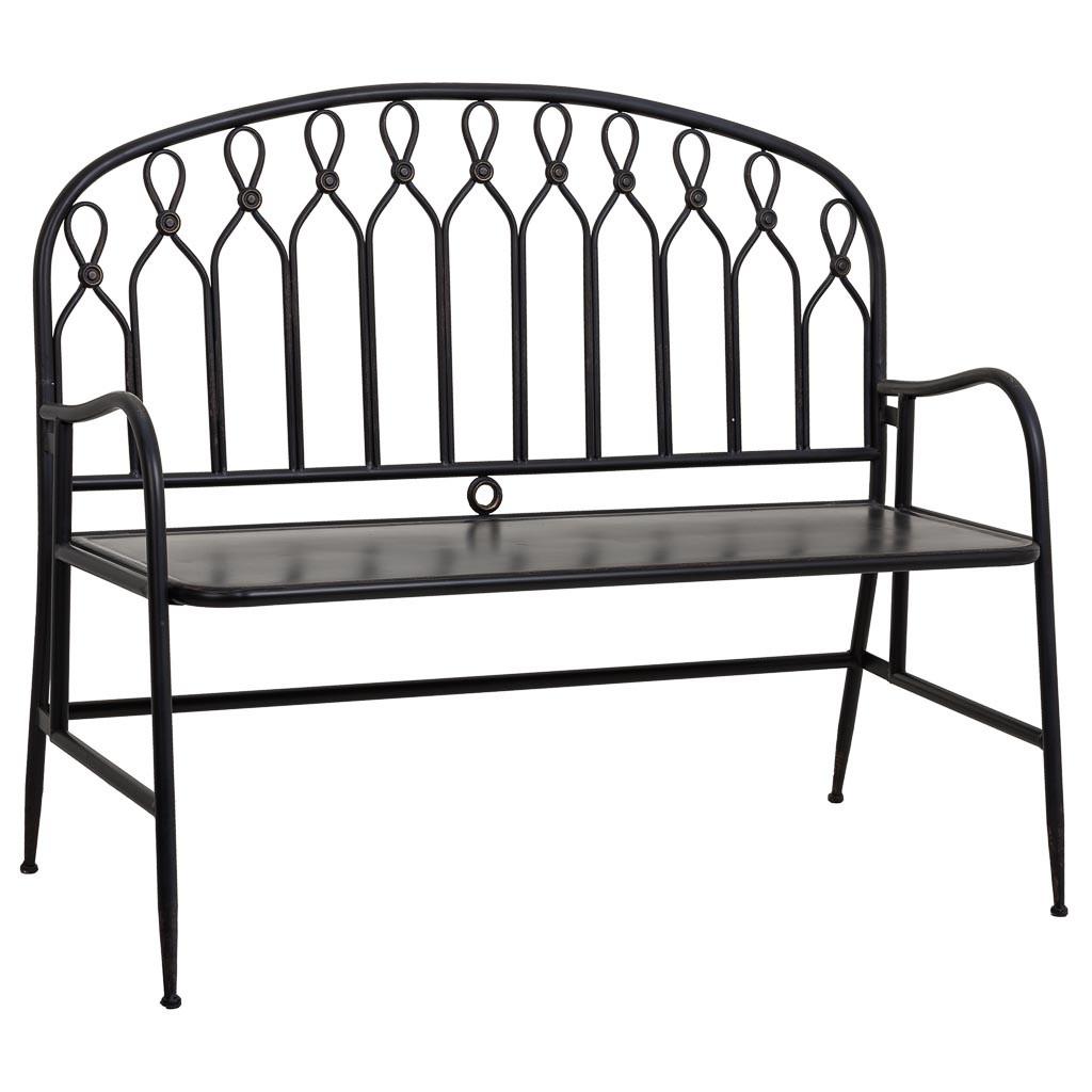 BANK 118x56x98 - Schwarz, Metall (118/98/56cm) - Wanderlust