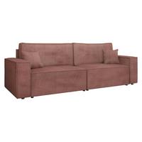 SCHLAFSOFA Karl Cord - Schwarz/Rosa, Holz/Kunststoff (245/82/90cm) - MIRJAN24