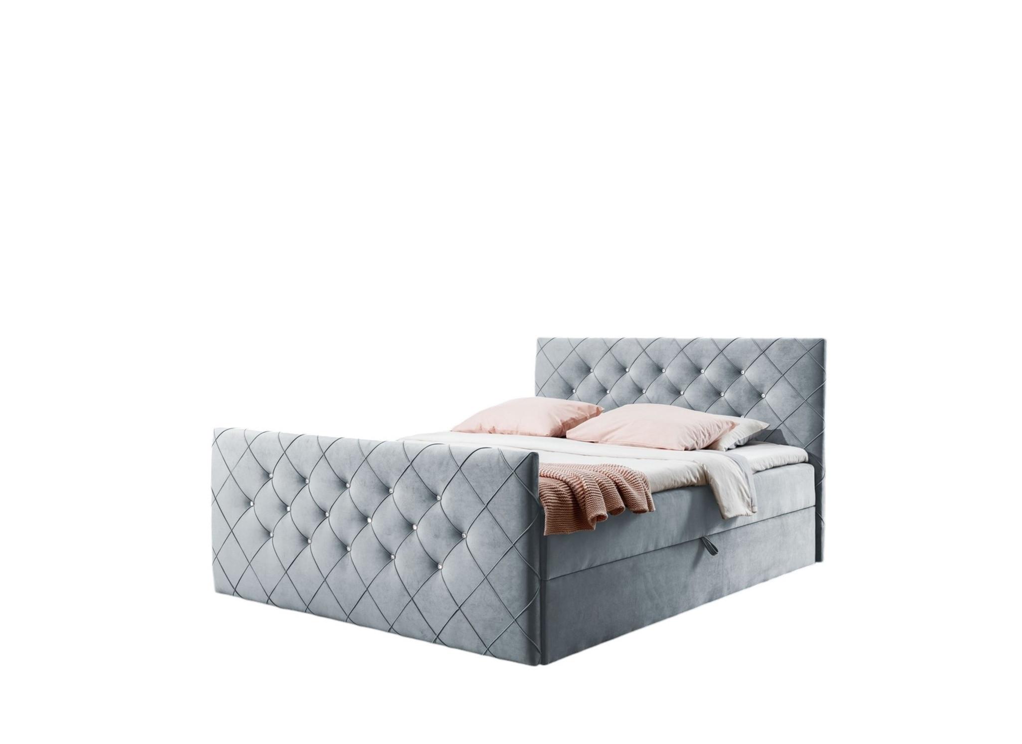 BOXBETT Eivor In überlänge - Hellgrau, Holzwerkstoff/Textil (120/220cm) - Fun Möbel