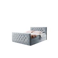 BOXBETT Eivor In Magic Velvet - Hellgrau, Holzwerkstoff/Textil (180/200cm) - Fun Möbel