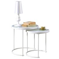 COUCHTISCHSET LEYRE 2er Set weiß - Weiß, Glas (50/50/50cm) - IDIMEX