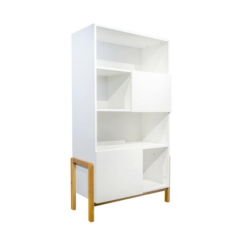 BÜCHERREGAL Weiß und Holz - Weiß, Holzwerkstoff (90/160/40cm) - Petits-meubles
