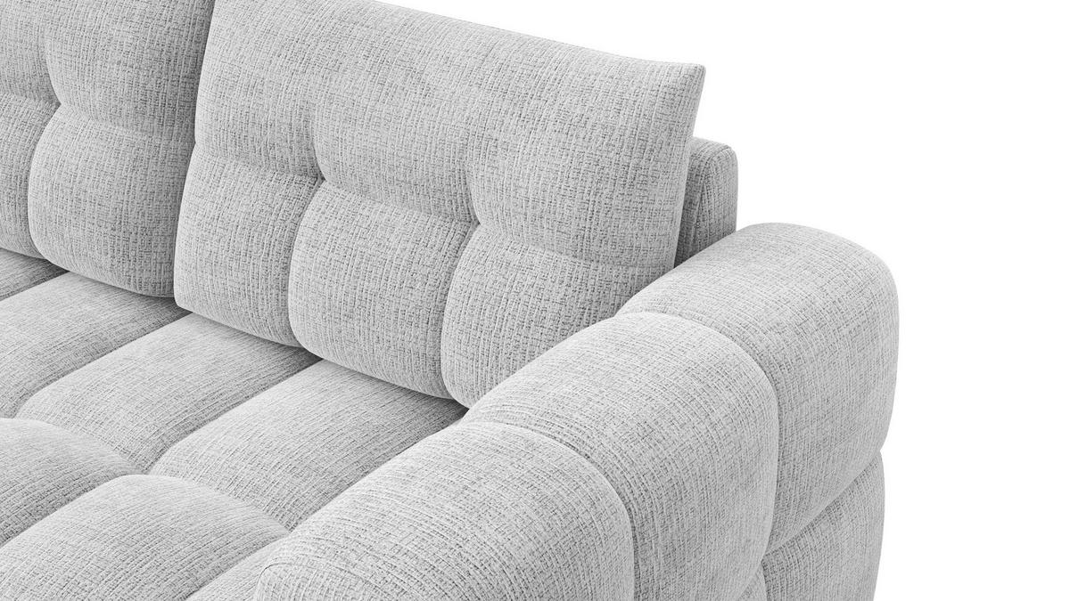ECKSOFA CLOUDI 4-Sitzer links, hellgrau - Hellgrau/Schwarz, Holz/Textil (294/160cm) - Wozimo