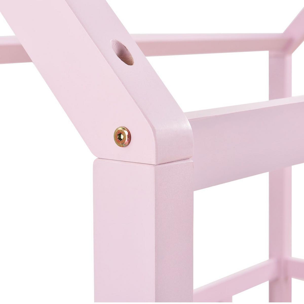 KINDERBETT Marli rosa 90x200 cm - Rosa, Holz (90/200cm) - Juskys