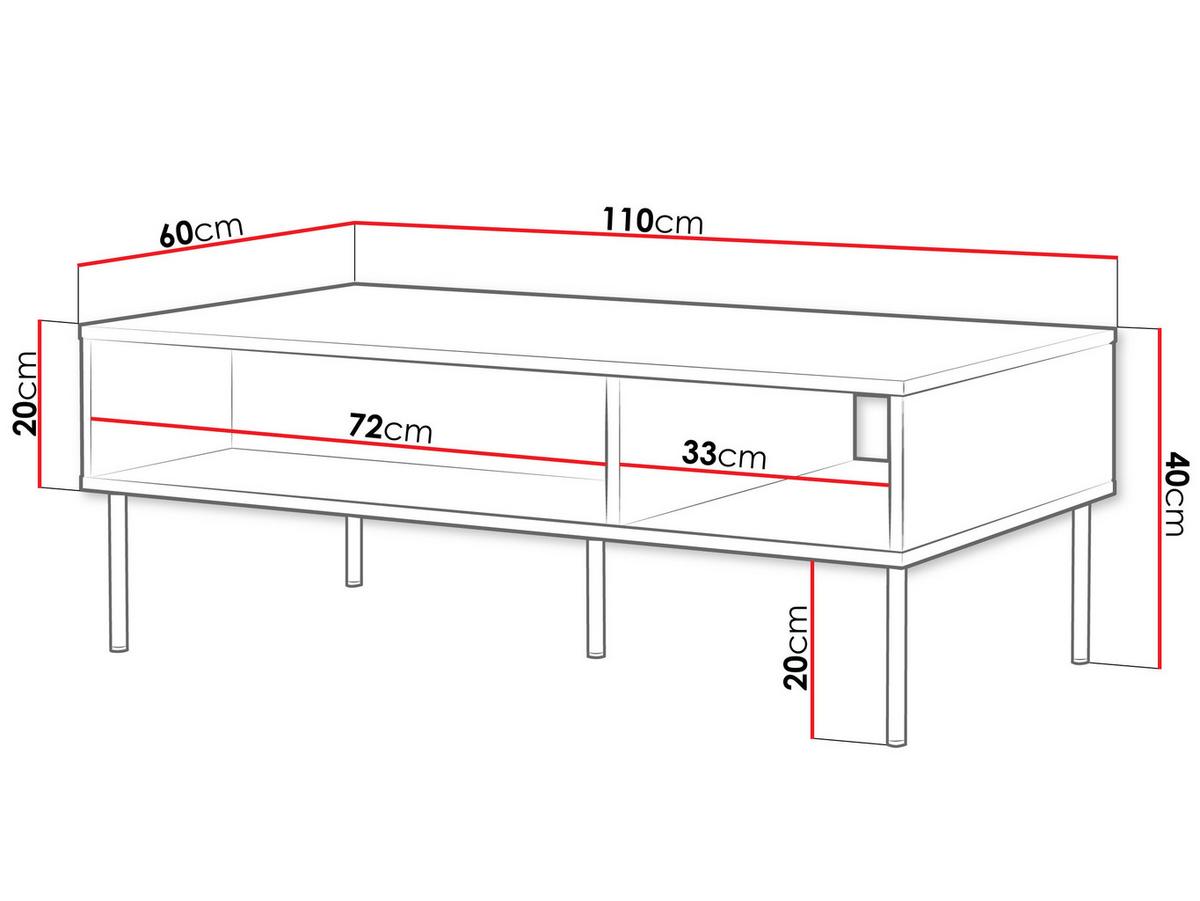 COUCHTISCH Palazzo Bis - Schwarz, Holzwerkstoff/Metall (60/110/40cm) - MIRJAN24