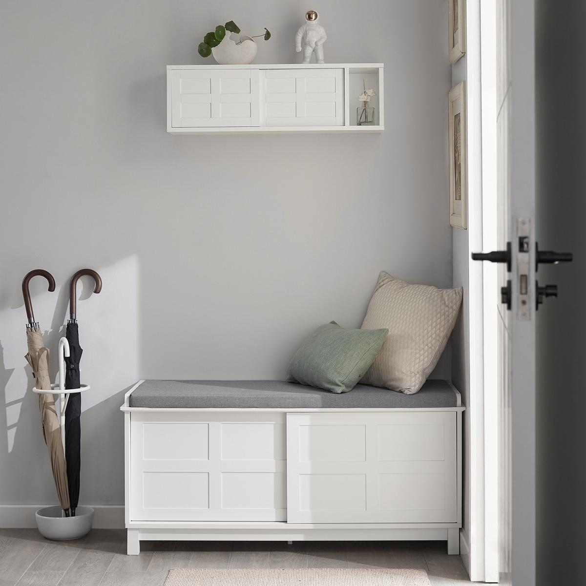 WANDGARDEROBE Weiß - Weiß, Holzwerkstoff (75/23/20cm) - SoBuy