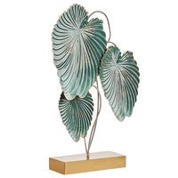 DEKOFIGUR Blau Sodium - Blau/Goldfarben, Metall (26/44/8cm) - Beliani