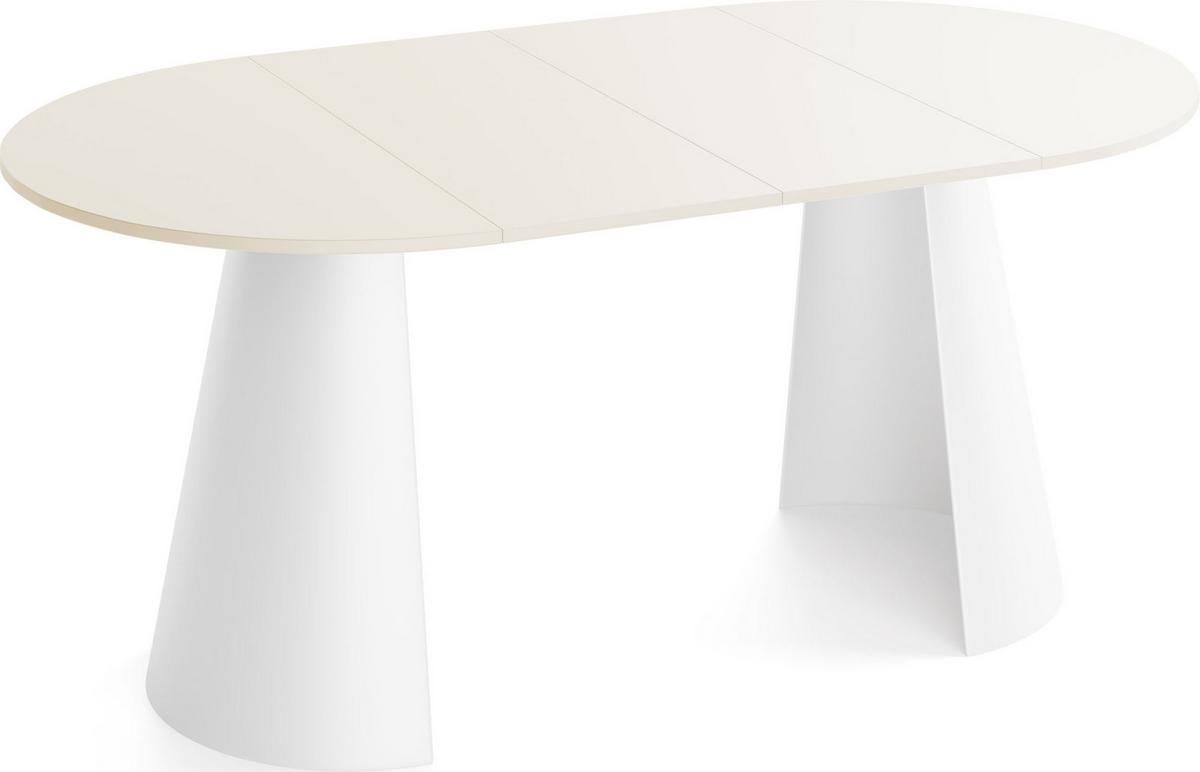 ESSTISCH Lamio runder ausziehbarer, Beige Cashmere 120-200/120/76 cm - Kaschmir/Beige, Holzwerkstoff/Metall (120/196/76cm) - WFL GROUP