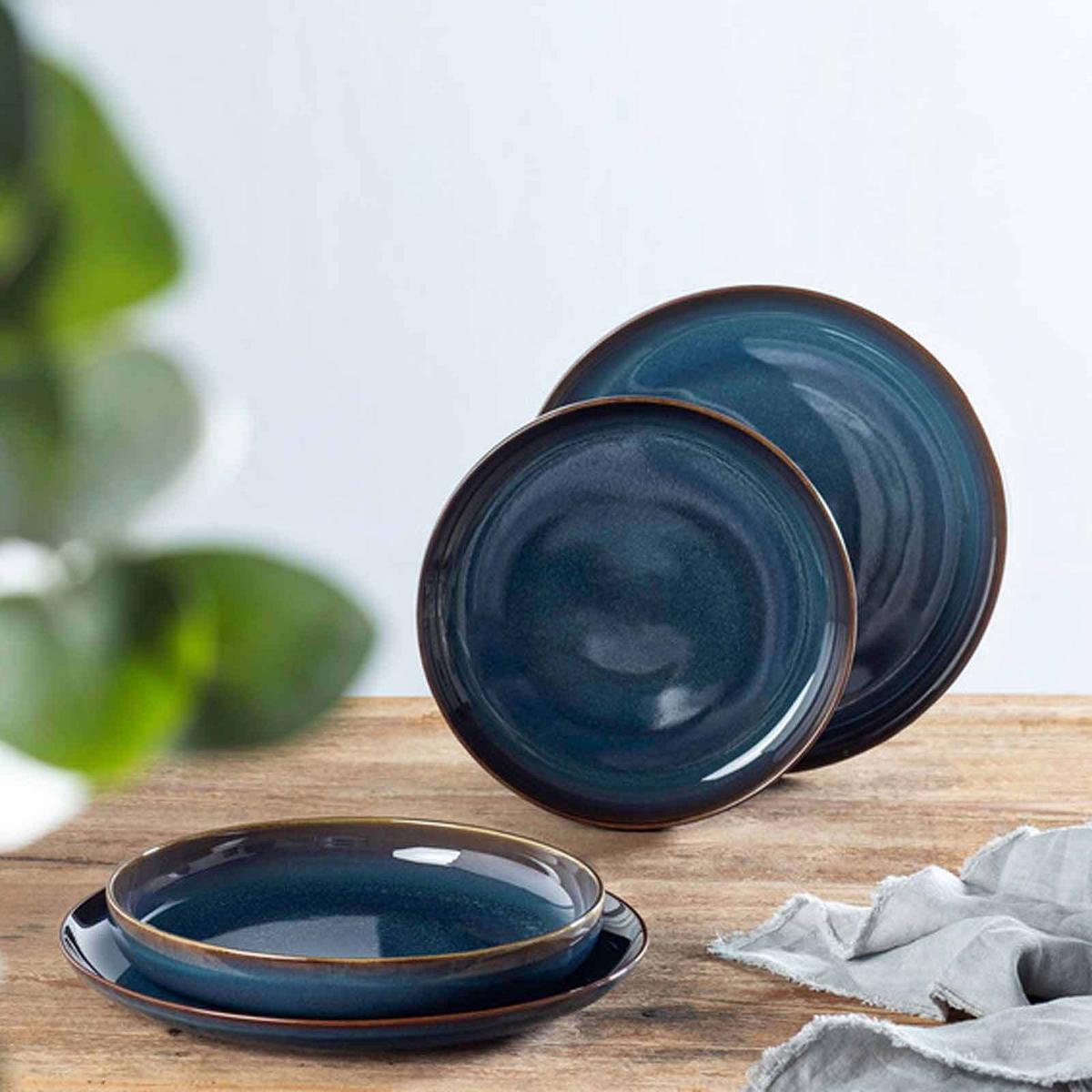 TAFEL-SET Crafted Denim dunkelblau 4-tlg. - Dunkelblau, Keramik (2/2/2cm) - like.Villeroy & Boch