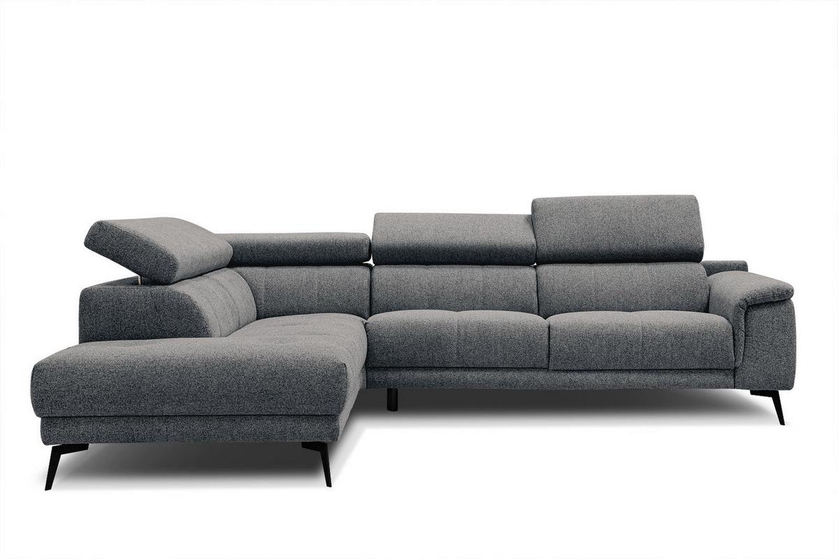ECKSOFA FIERO 5-Sitzer, dunkelgrau - Dunkelgrau/Schwarz, Holzwerkstoff/Textil (158/269cm) - Wozimo