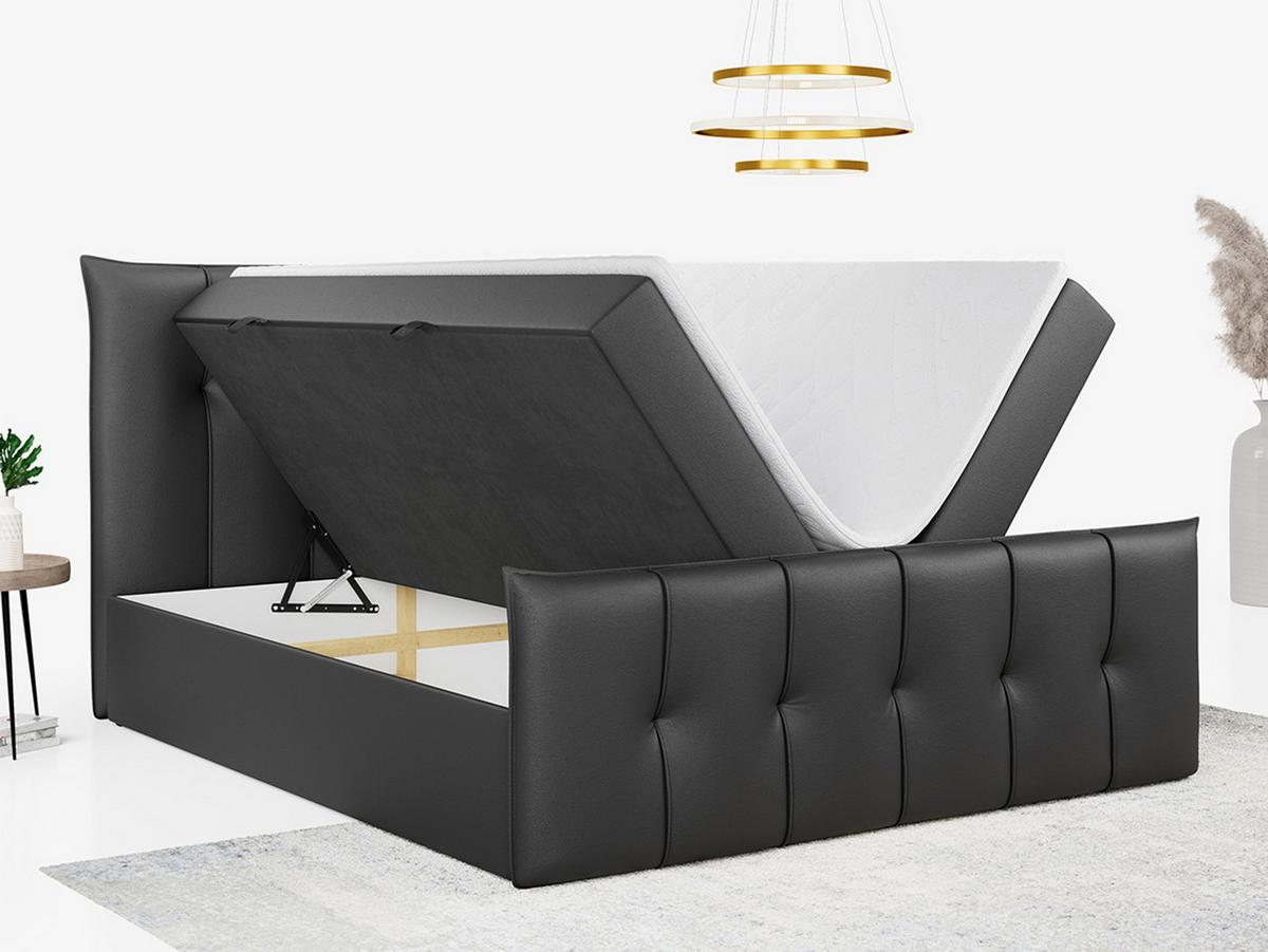 BOXBETT PREMIUM 11 140/200 Dunkelgrau Kunstleder - H3 - Dunkelgrau, Holz/Textil (140/200cm) - MKS