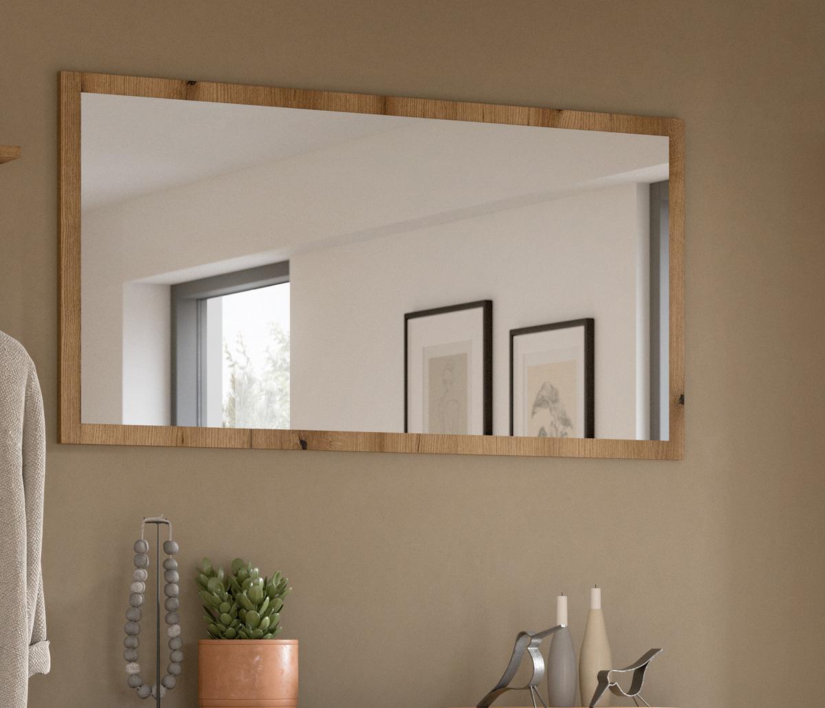 WANDSPIEGEL 106 x 55 cm, Garderobenspiegel mit Rahmen - Eiche Artisan, Glas/Holzwerkstoff (106/55/2cm) - Inn.Furn