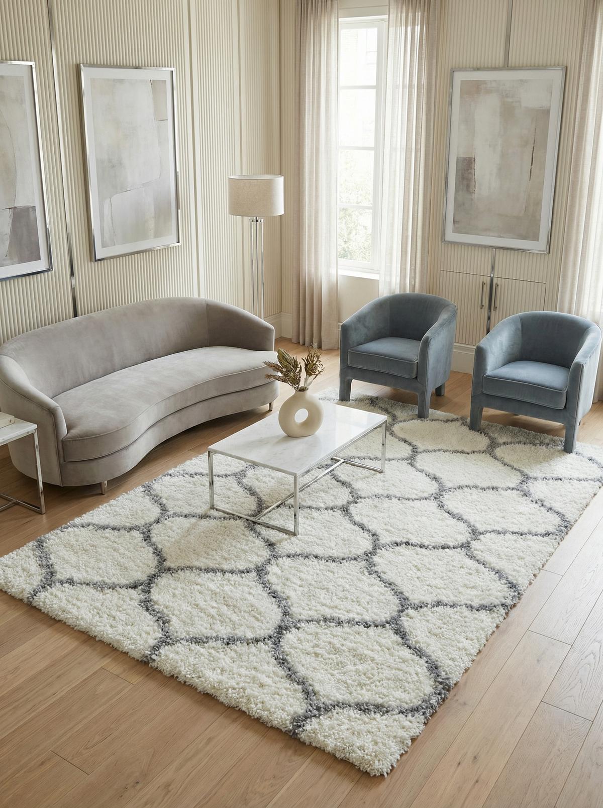 TEPPICH Hochflor RONDA in Creme, im Skandi-Stil, 240 x 340 cm - Beige, Textil (340/240cm) - KADIMA DESIGN