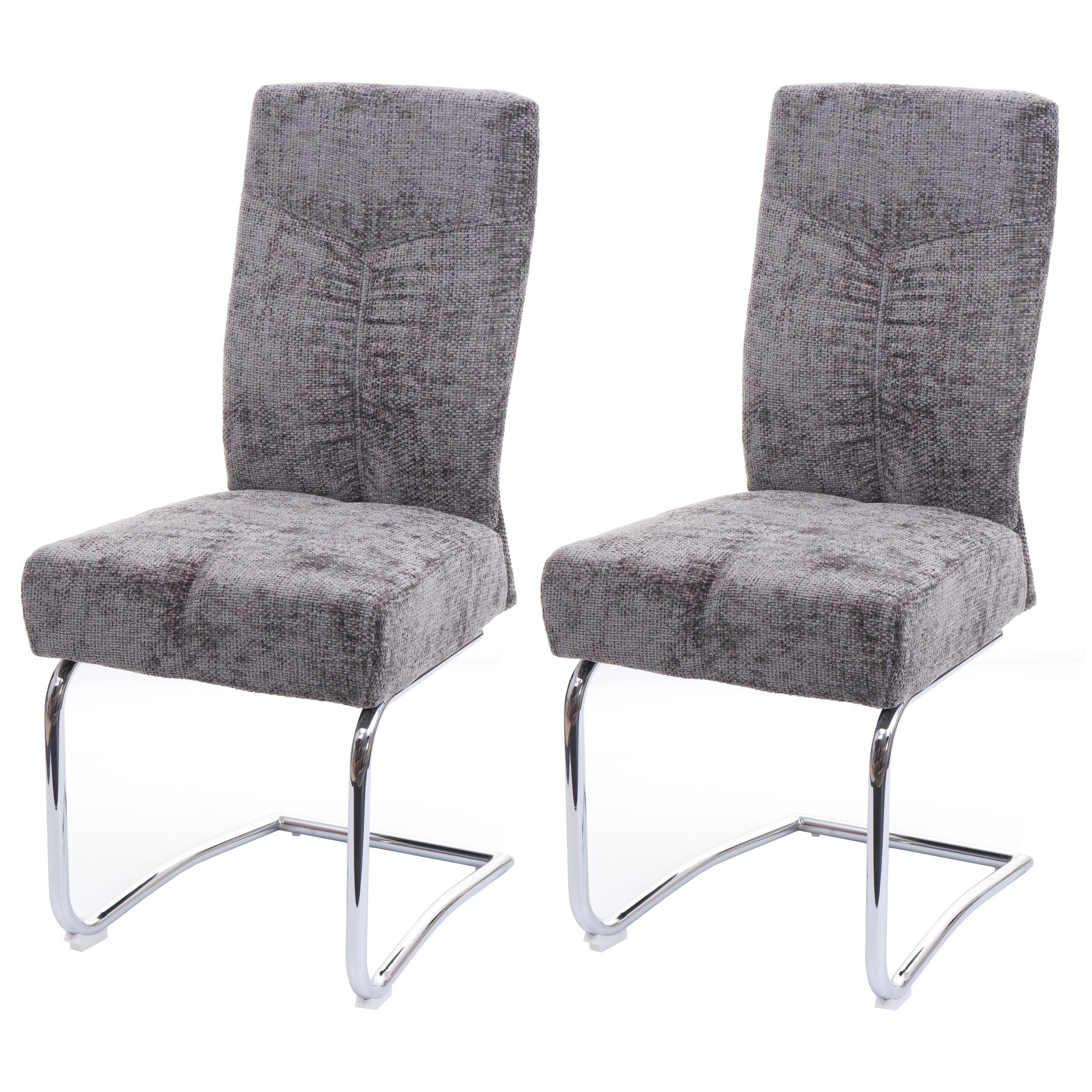 ESSZIMMERSTUHL Grau 2er-Set - Dunkelgrau/Grau, Textil (46/105/60cm) - MCW