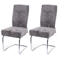 ESSZIMMERSTUHL Grau 2er-Set - Dunkelgrau/Grau, Textil (46/105/60cm) - MCW