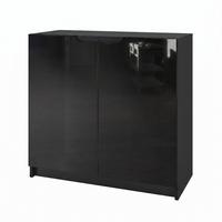 KOMMODE Logan Fronten in Schwarz Hochglanz - Schwarz Hochglanz, Holzwerkstoff (82/78/37cm) - Vladon