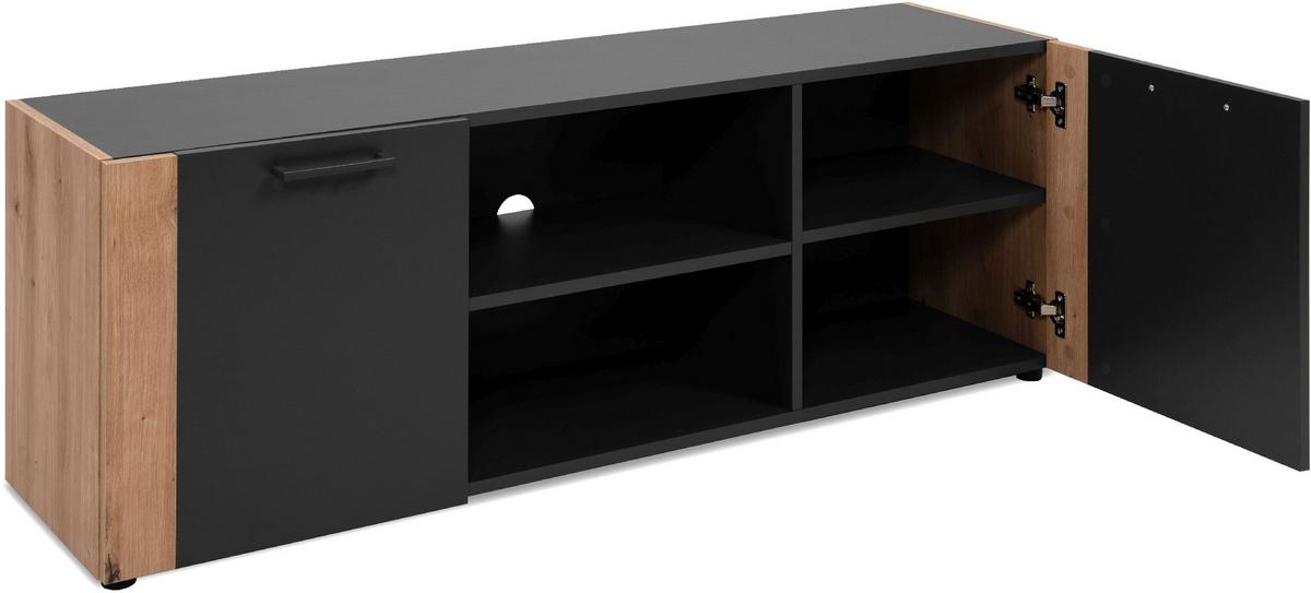TV-ELEMENT Cento 56A Anthrazit - Anthrazit, Holzwerkstoff/Kunststoff (47.5/138/34.5cm) - Calicosy