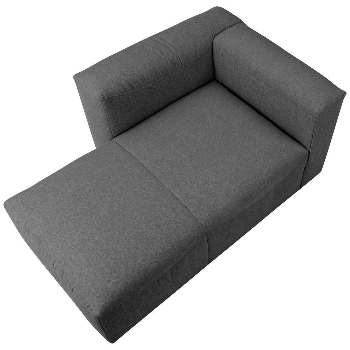 LONGCHAIR Armlehne links Kattrina Flachgewebe anthrazit - Anthrazit, Kunststoff (100/73/160cm) - 58aufmkessel