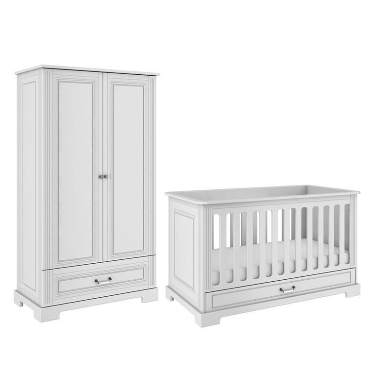 BABYZIMMER 2-teilig Weiß - Weiß, Holzwerkstoff (152/92/83cm) - Petits-meubles