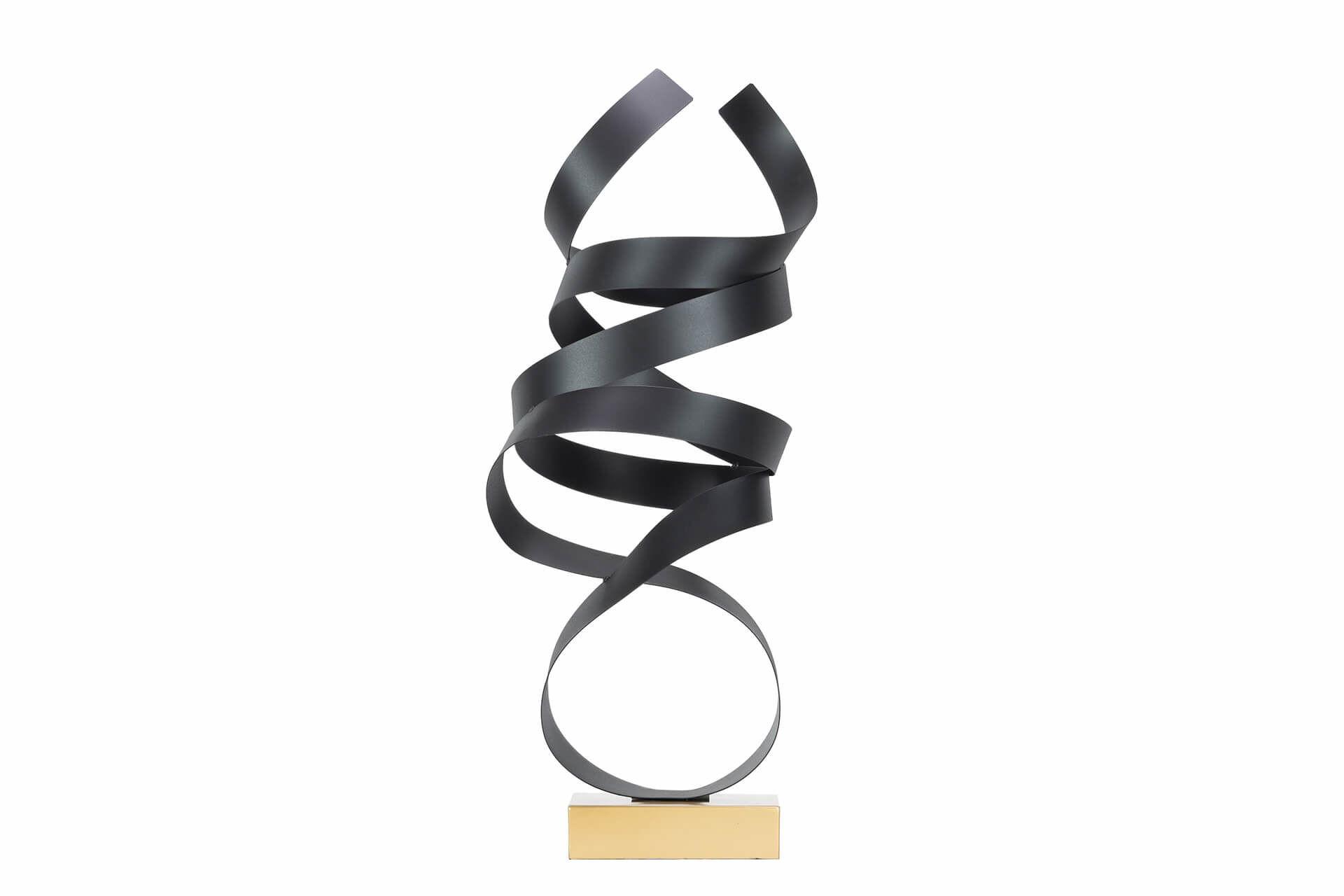 METALLSKULPTUR Schwarz 35/80 cm - Schwarz, Metall (2.5/80/20cm) - KUNSTLOFT