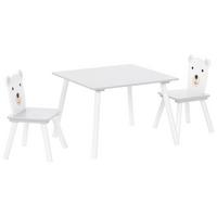 KINDERTISCH mit Stühlen Weiß Mimili - Dunkelgrau/Weiß, Holz/Holzwerkstoff (60/43/60cm) - Beliani