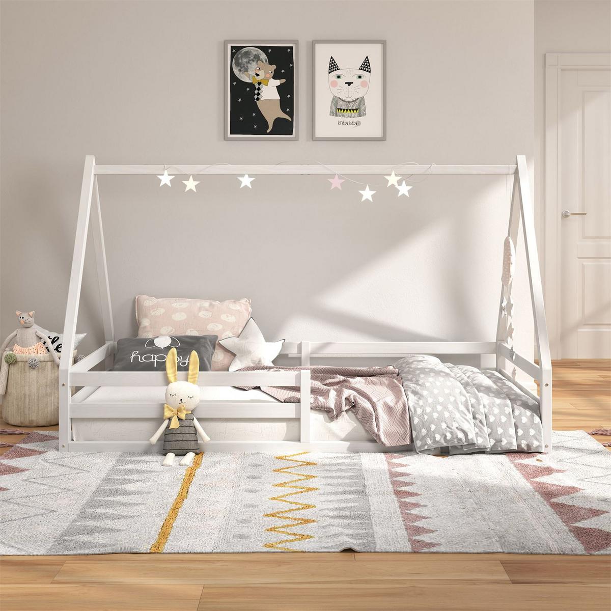HAUSBETT SILA 90x200 cm weiß - Weiß, Holz (96/152/206cm) - IDIMEX