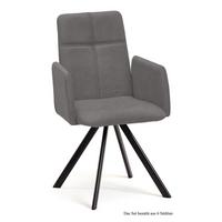 ARMLEHNSTUHL (6er-Set) Dawna 52x92x60 Schwarz/Grau - Schwarz/Grau, Kunststoff (60/92/52cm) - 58aufmkessel
