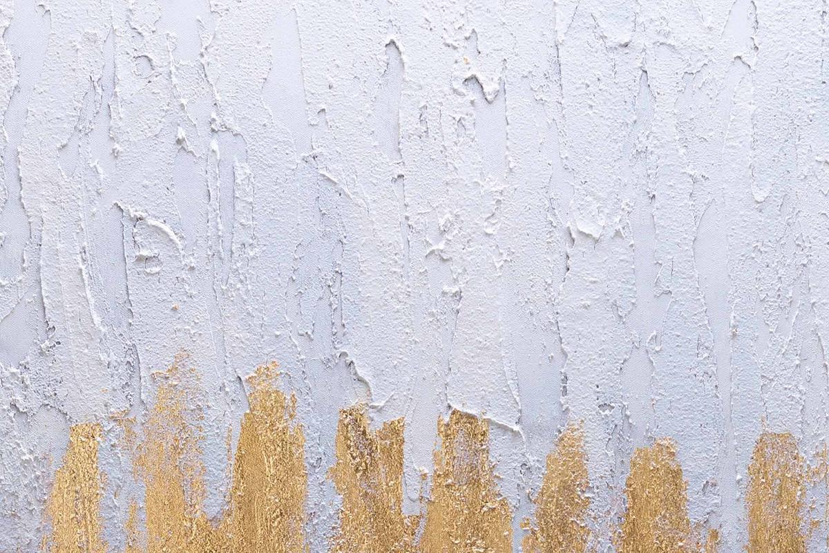 ACRYLBILD HANDGEMALT 80/80 cm - Beige/Goldfarben, Textil (80/80cm) - KUNSTLOFT
