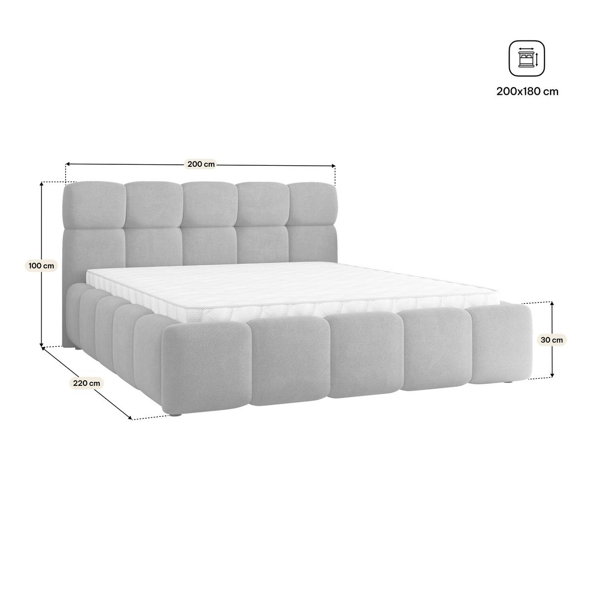 POLSTERBETT FARU SR 180x200 cm mit Bettkästen - Graphitfarben - Graphitfarben, Holz (180/200cm) - MASSENO