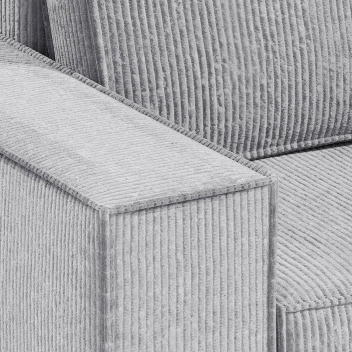 ECKSOFA Isaac 3 Sitzplätze Hellgrau - Grau, Holz (257/148cm) - Petits-meubles