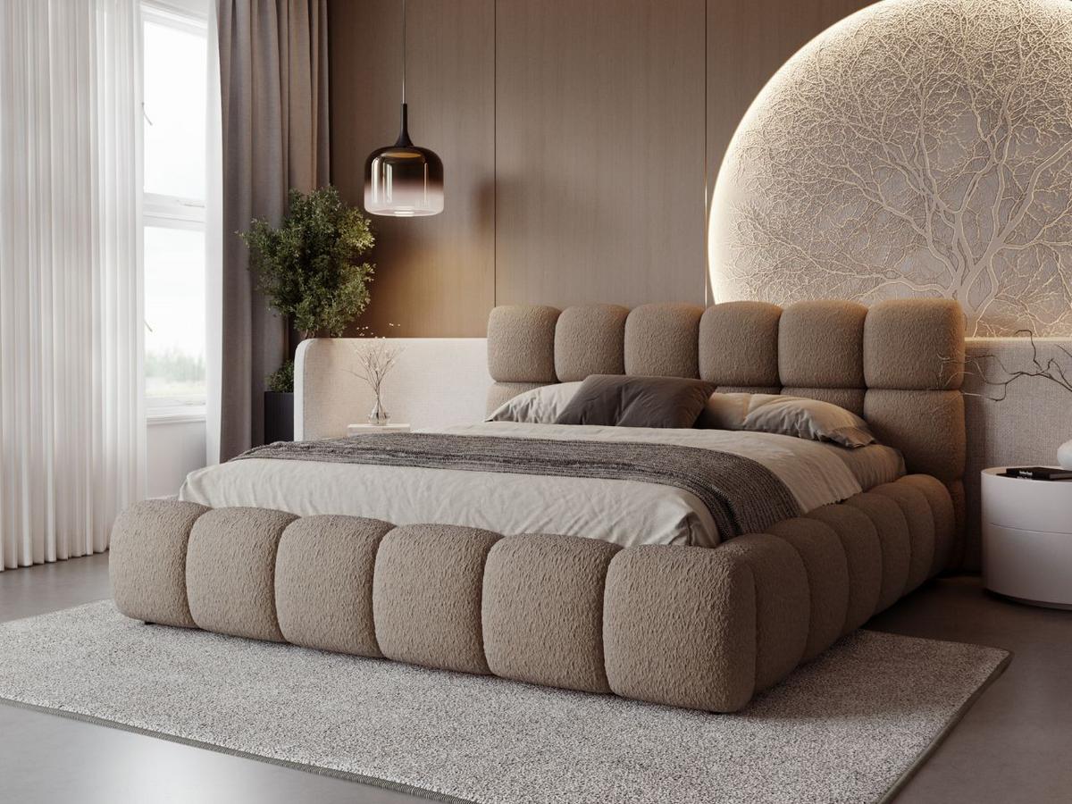 POLSTERBETT Modo 160x200 Bouclé-Stoff Braun - Braun, Textil (160/200cm) - Graingold