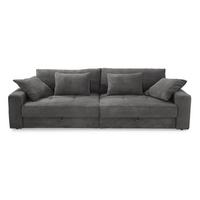 BIG-SOFA mit 2 Bettkästen, viel Stauraum, B274/T113/H84 cm, Liegefläche 103x241 cm, Cord Dunkelgrau / 15261 - Dunkelgrau/Schwarz, Kunststoff/Textil (284/84/113cm) - luma-home