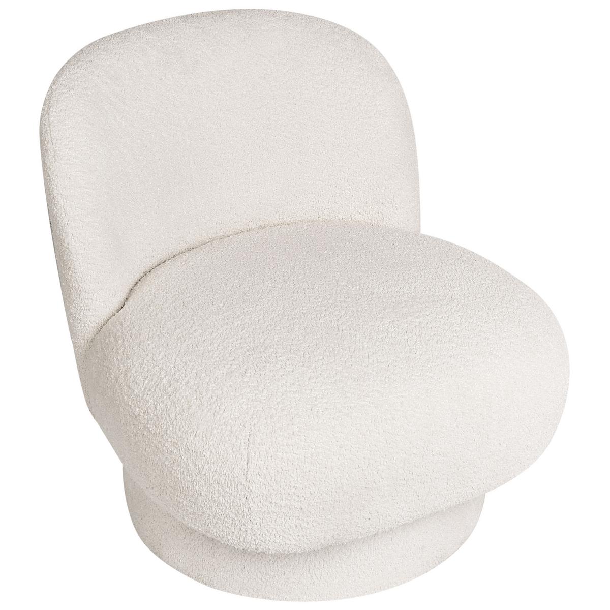 SESSEL Cremeweiß Aylo - Weiß, Textil (60/65/70cm) - Beliani