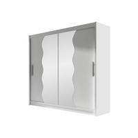 KLEIDERSCHRANK London X - Silberfarben/Weiß, Holzwerkstoff/Kunststoff (180/215/58cm) - MIRJAN24